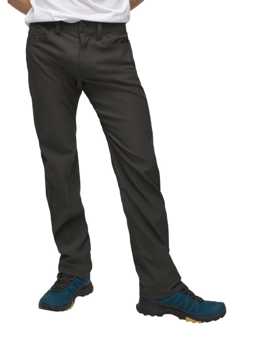 PrAna Men's Stretch Brion II Standard Fit Pant Dark Iron Size 34Wx34L NWT